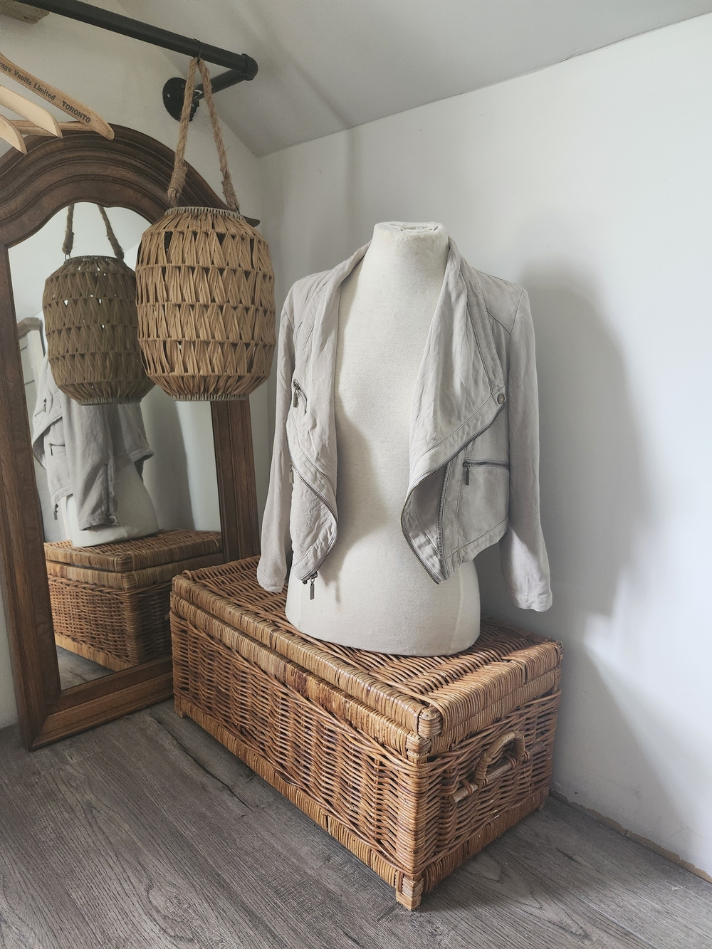 INC International Concepts Light Gray Draped Zip-Front Jacket